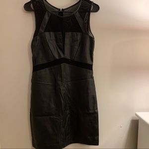 Faux leather black dress